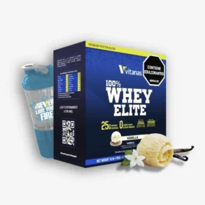 WHEY ELITE VITANAS 10 LIBRAS SABOR VAINILLA+SHAKER -VITANAS